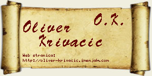 Oliver Krivačić vizit kartica